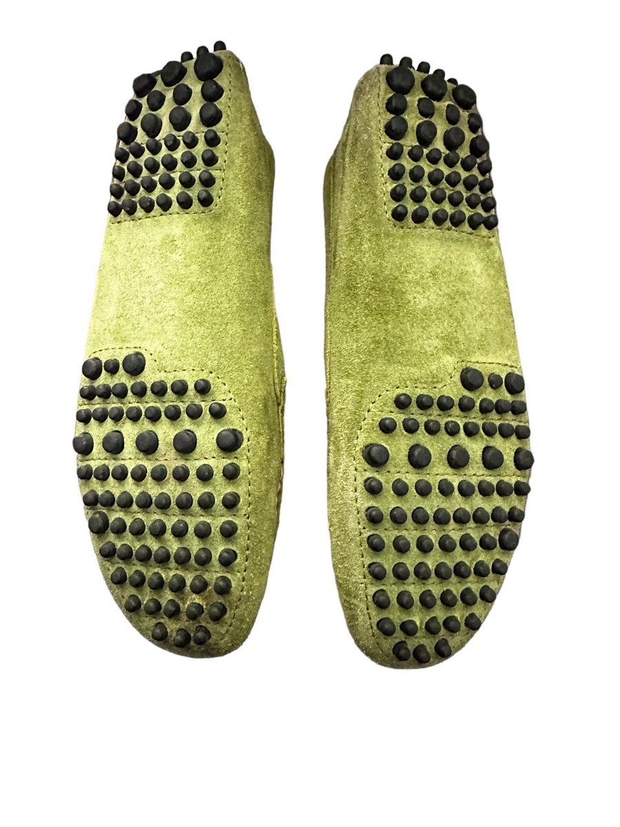 MANOLO BLAHNIK Roadster Green Suede Driving Loafers Mocs  display picture 1