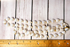 Vintage chunky shiny white plastic multi strand beaded Necklace fancy clasp