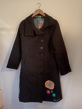 Desigual Designer Women’s Black Coat Jacket Size 40 Unique Rare