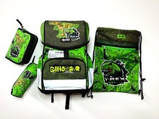 Dino Dinosaurier Schulranzen SET 4tl Schultasche Tornister Jungen MIT Fidlock