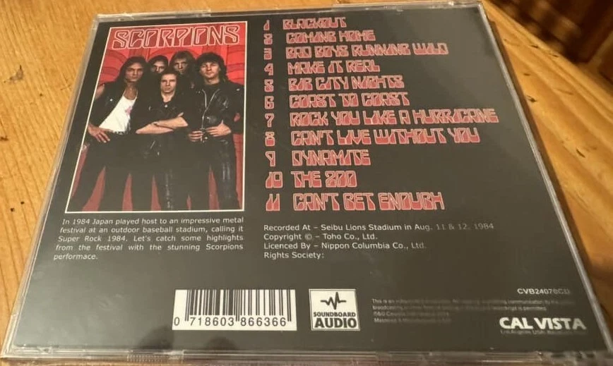 SCORPIONS – Tokyo Like a Hurricane – Live at Super Rock Festival – Japan 1984 (L - Bild 2 von 2