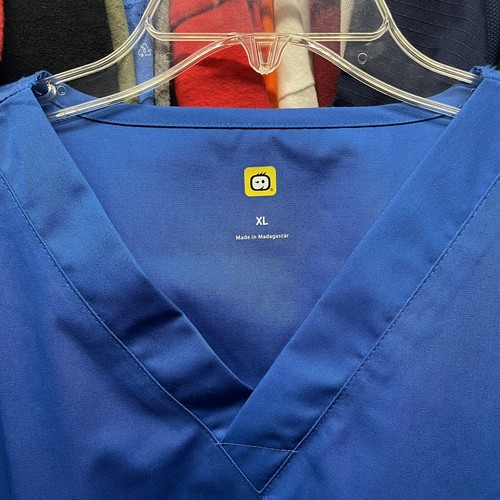 WonderWink Origins Scrubs Top Adult XL Blue V Neck NWT Medical Brand New - Picture 2 of 8