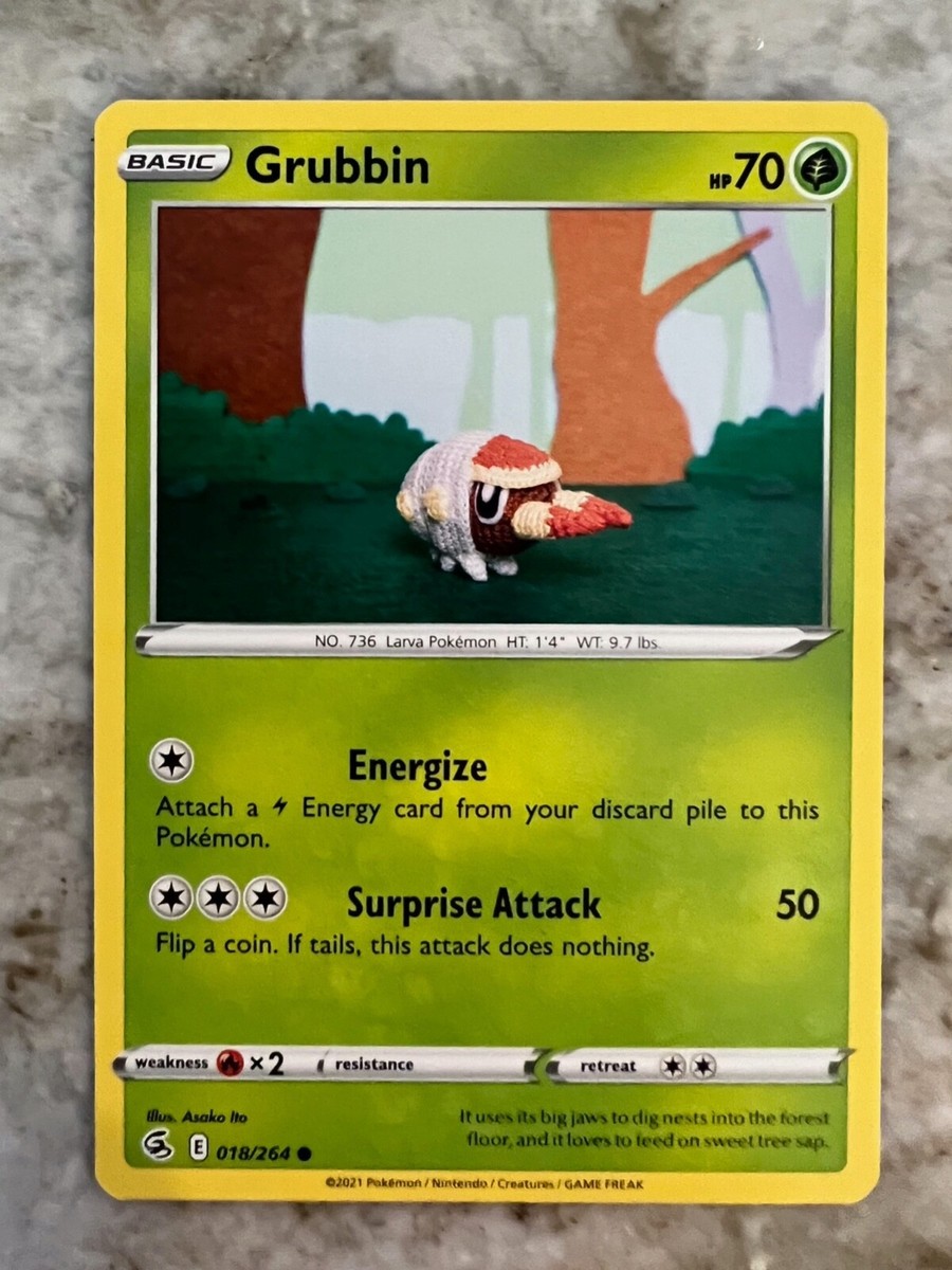 grubbin pokemon card Pokemon TCG Grubbin Card 18/264 Fusion Strike Non Holo Rare NM
