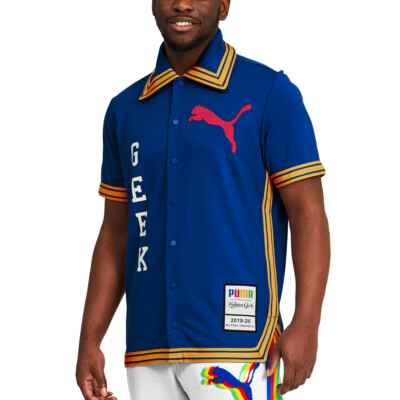 Puma X Fashion Geek All Star Game Warm Up Short Sleeve Polo Shirt Mens Size S  C