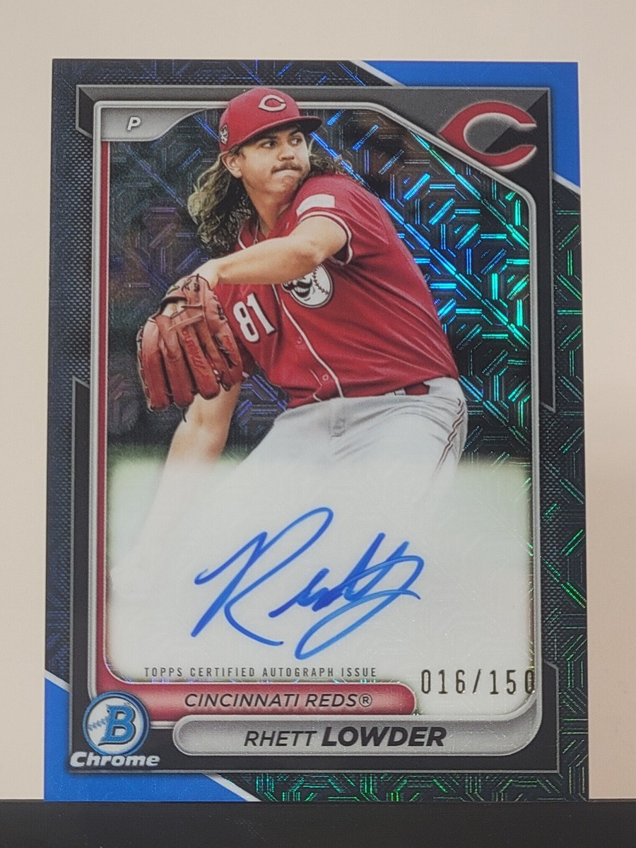 Rhett Lowder 2024 Bowman Chrome Mojo Auto BLUE REFRACTOR #ed