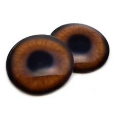 Pair Brown Sasquatch Glass Eyes Jewelry Doll Taxidermy Flatback Cabochons