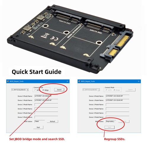 Dual mSATA SSD JBOD Raid0 Span Bridge to SATA 3.0 6Gbps Expansion Card - Picture 7 of 12