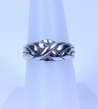 Beautiful Sterling Silver Braided Style Band Size 6.5- 13634