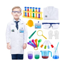 INNOCHEER Kids Science Experiment Kit with Lab Coat Scientist Costu... Fast Ship