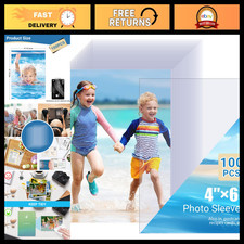 100 Pack 4x6 Photo Sleeves - Top Loading, Archival Safe, Waterproof Protectors