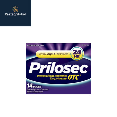 Prilosec OTC Omeprazole 20mg Acid Reducer for Heartburn, 14 Ct