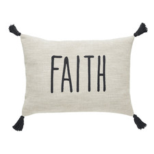 Faith Throw Pillow, 14 X 20, Tan Black