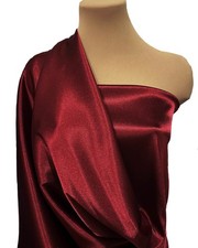 STRETCH SATIN FABRIC MAROON SHINY SOFT BTY , LINGERIE, SLIPS, BLOUSES 58"