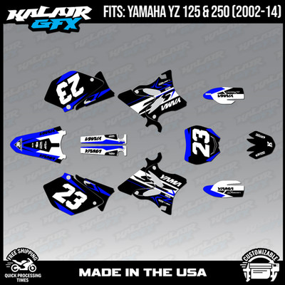Graphics Kit for Yamaha YZ125/250 (2002-2014) Evader - Blue