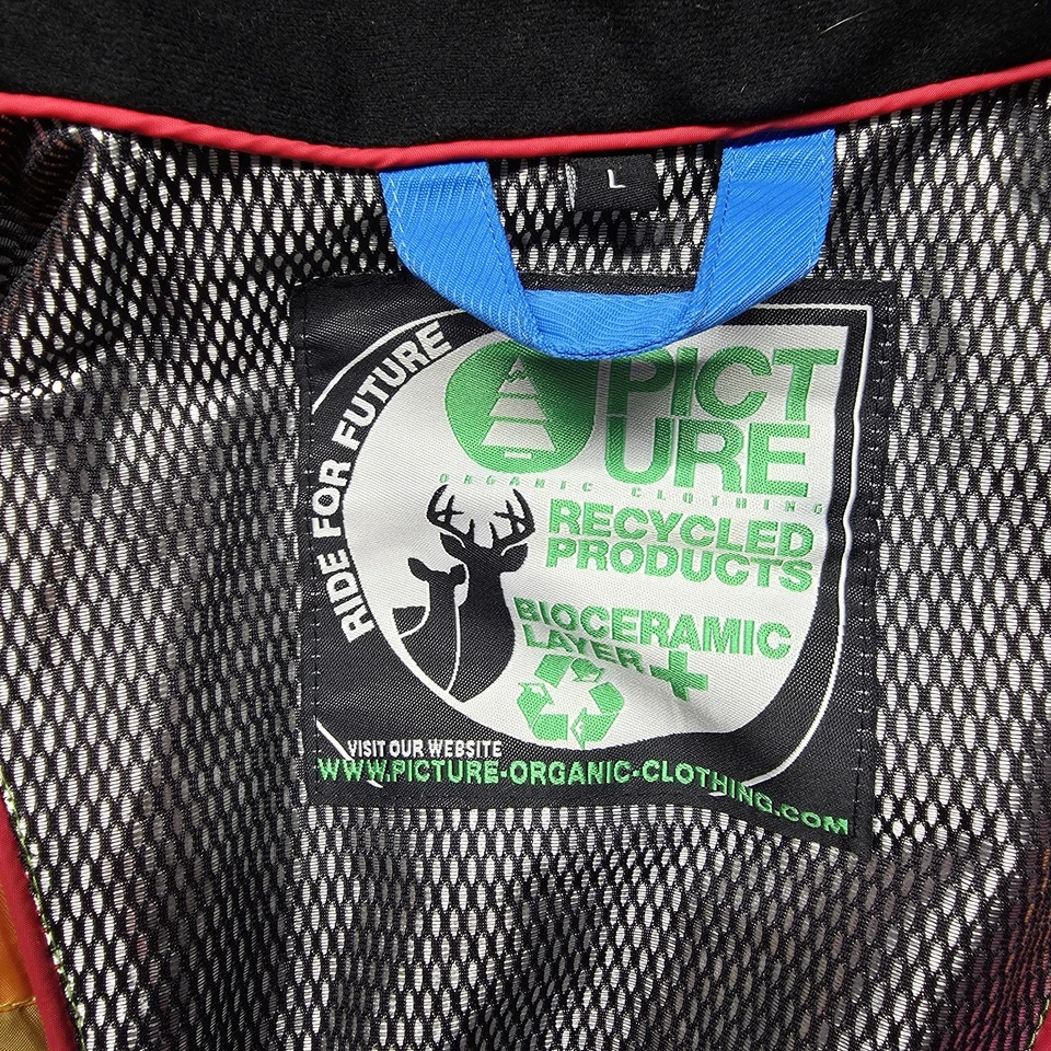 Picture Orgánica Snowboard Esquí Chaqueta Hombre’s L Azul Blanco Térmica Seca Impermeable Foto 3 de 4