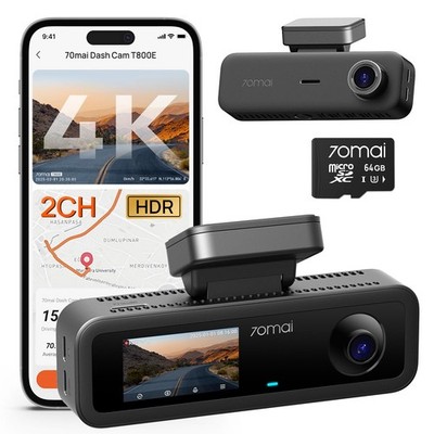 4K Dash Cam Front and Interior, 4K HDR Dash Camera with F1.55 Aperture, Wi-Fi...