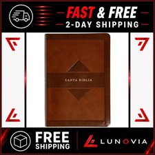 RVR 1960 Spanish Large Print Bible Holy Land Edition Brown Leather-Like