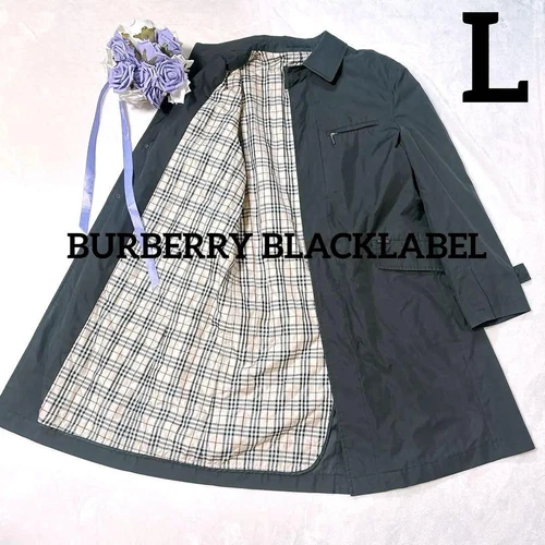 BURBERRY BLACK LABEL Trench Cappotto Nero Nova Check L #EB ZGA