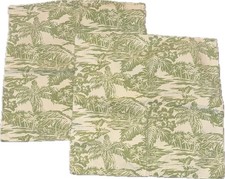 Tommy Bahama Pillow Cover Set Of 2 Green Beige Palm Tree Coconut Beach Ocean