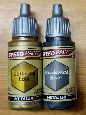 Army Painter Speed Paint 2.0 Metallic Glittering Loot und Broadsword Silver