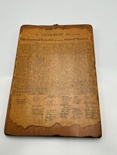 Vintage Print Of The Declaration Of Independence Sealed On Wood