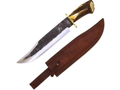Giant 25'' Knife! Real Stag Horn Handle w/ Sheath - NEW-BIG MONSTER!