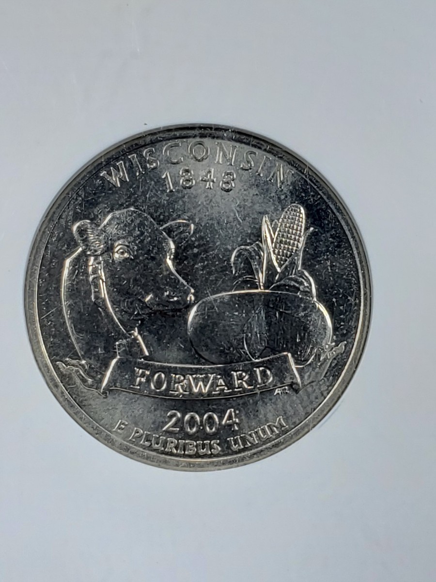 サイン有!!Waive/INDIES 2004-D Wisconsin State Quarter Extra Leaf Low Leaf Variety NGC MS