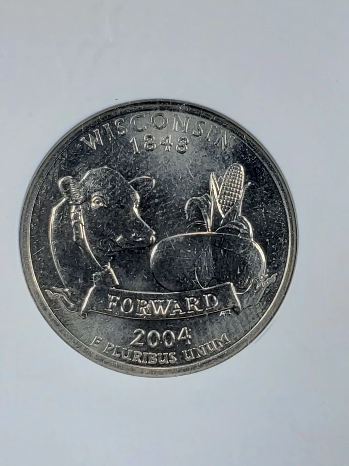 2004-D Wisconsin State Quarter Extra Leaf Low Leaf Variety NGC MS-64 - Image 2 of 4