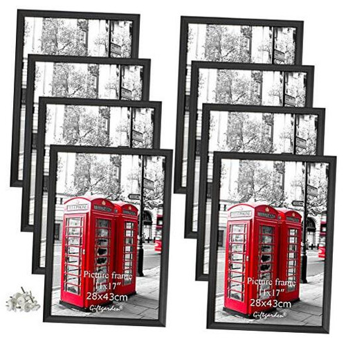 Picture Frames Black Poster Frame for Gallery Wall, Set of 8 11x17