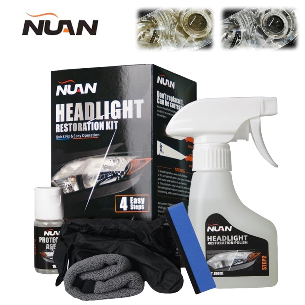 Automotive Headlamp Restoration Fluid Kit 180ml Headlight Polishing Cleaner 2026