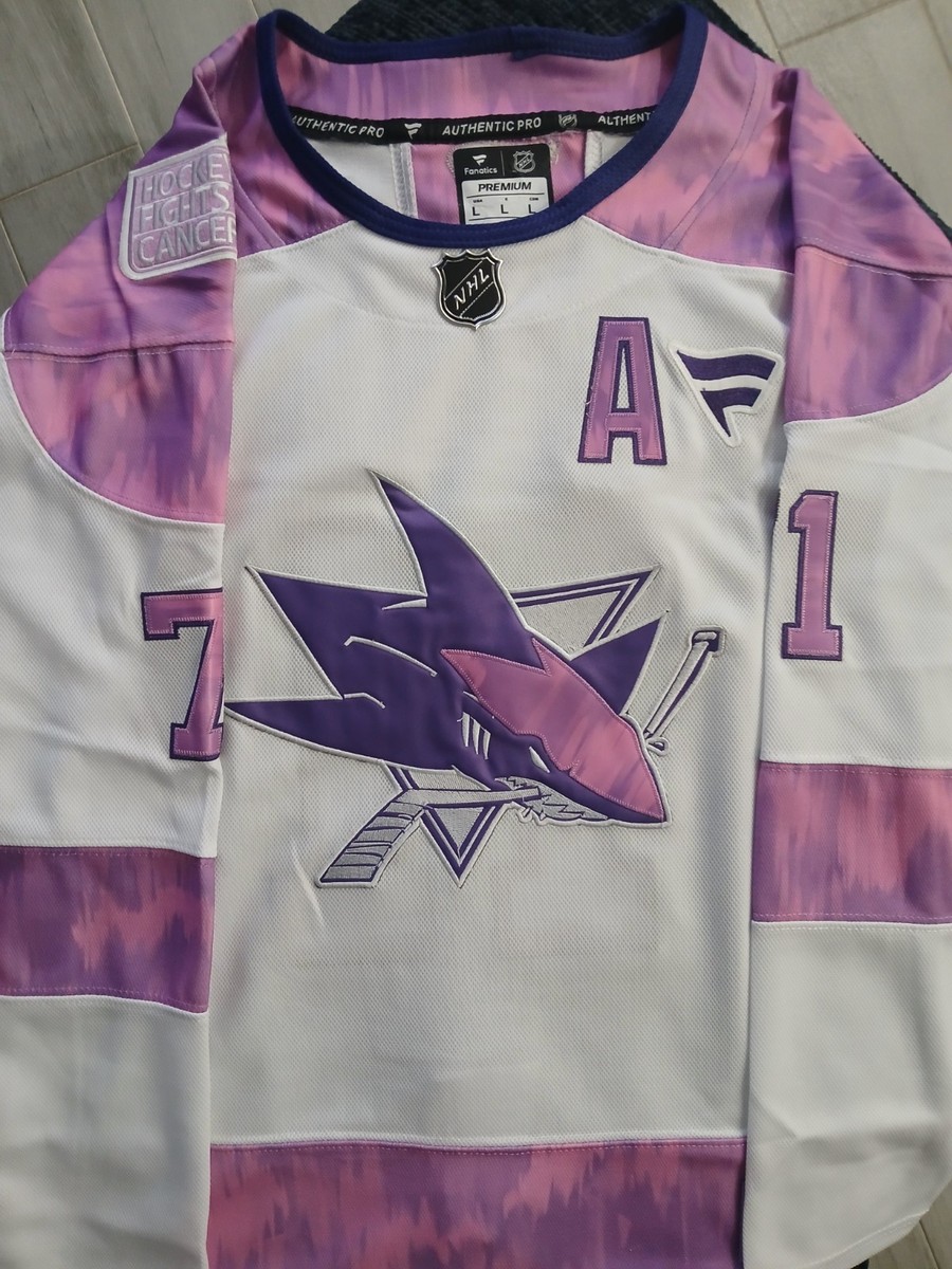 Women's Macklin Celebrini #71 San Jose Sharks Hockey Fights Cancer