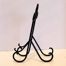 Black Metal Freestanding Display Easel Stand 12in H x 6in W, 10in L
