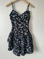 Coquette Boho Dress Size Small Dark Romance Mini Dress Sundress Sleeveless Tier