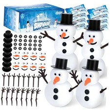 Pack Christmas Craft Supplies, DIY Snowman Kit for Kids Stocking Stuffer - 8