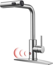 Touchless Waterfall Kitchen Faucet with Pull Down Sprayer
