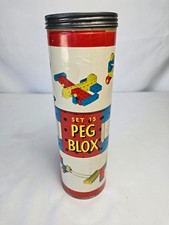 Vintage Set 15 Peg Blox by Playskool Lincoln Logs Wooden Building Set 33 Pieces