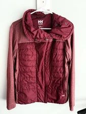 Helly Hansen Women's Astra Jacket Insulated Burgundy herringbone large cowl neck