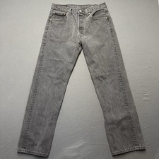 Vtg 90s Levis 501XX Button Fly Black Jeans Denim USA 33x30 Distressed Fit 30x29