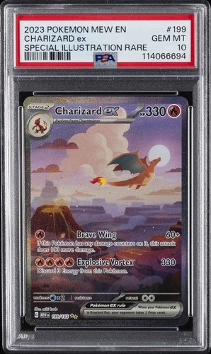2023 POKEMON MEW EN-151 SPECIAL ILLUSTRATION RARE #199 CHARIZARD EX PSA 10