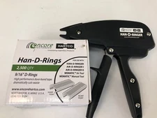 "D"-RING HOG RING TOOL AND 9/16" GALVANIZED SHARP POINT HOG RINGS 515DG50