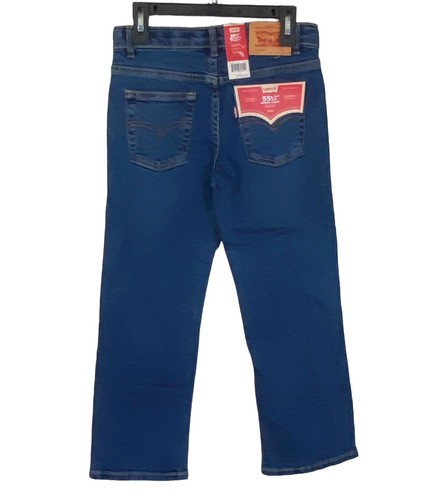 Auténticos pantalones vaqueros elásticos rectos LEVI'S para jóvenes niños 551Z azules $42 nuevos con etiquetas - Imagen 2 de 10