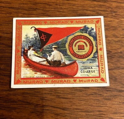 1910s T51 Murad Cigarettes College Series IOWA COLLEGE Canoeing