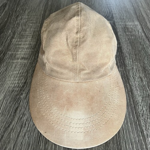 Vintage CC Filson Waxed Canvas Long Bill Fishing Cap Hat Size Medium - Picture 2 of 12