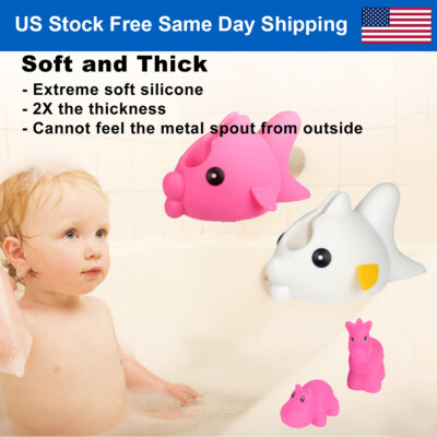 Kiss Fish Bath Spout Cover Bathroom Faucet Cover Baby Bathtub Toys Soft  Silicone