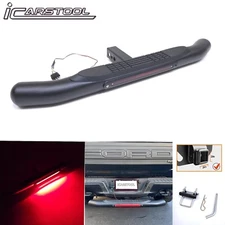 36"L Black 2" Heavy Duty Steel Tow Hitch Step Bar w/LED Brake Light & 4-Pin Plug