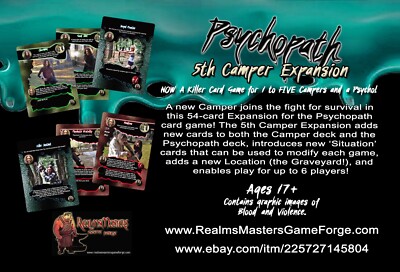 PSYCHOPATH Killer Card Game: 5th CAMPER EXPANSION Sealed NEW!!