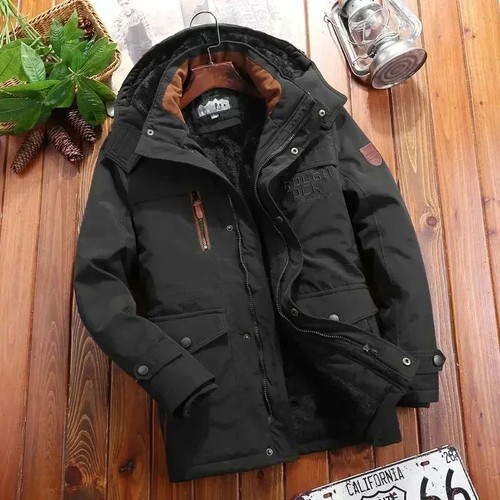 NEW Winter Parka Men Windbreaker Fleece Thick Warm Fur Coats Mal - Picture 2 of 27
