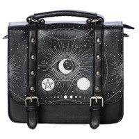 Banned Schultertasche - Cosmic Satchel Gothic Okkult Astro Nieten