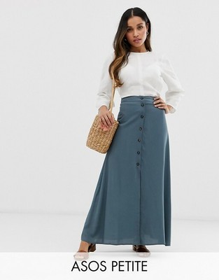 high waisted button front skirt