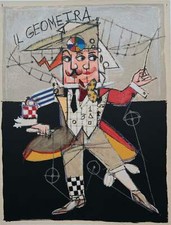 Il geometra Paolo Fresu Opera SERIGRAFIA su Carta Numerata Firmata Quadro 35x50